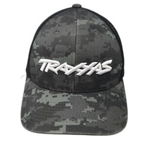 Traxxas Trucker Hat Gray One Size Digital Camo Mesh Snapback 3D Logo Embroidered